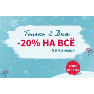 -20% НА ВСЁ! Только 2 дня.