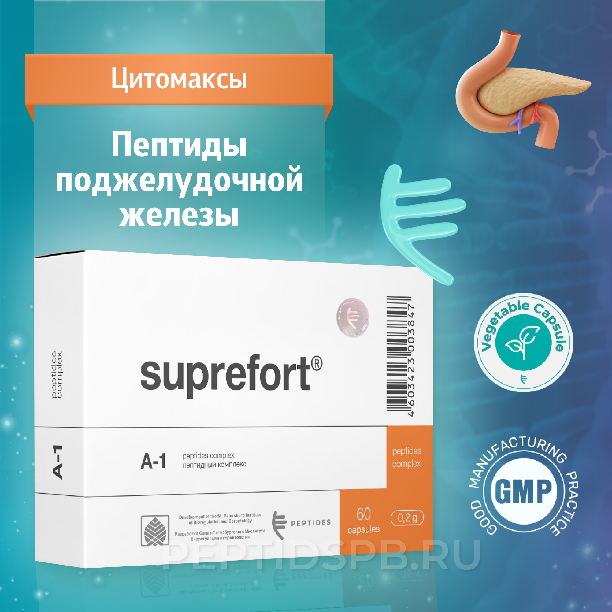 Супрефорт 60 капсул — натуральные пептиды поджелудочной железы