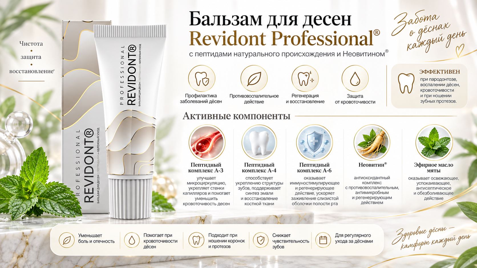 Бальзам для десен с пептидами и Неовитином